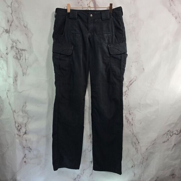 511 Tactical Pants Women 8 Long Black Cargo Pockets Stryke Navy Knees 5.11 - Picture 5 of 14